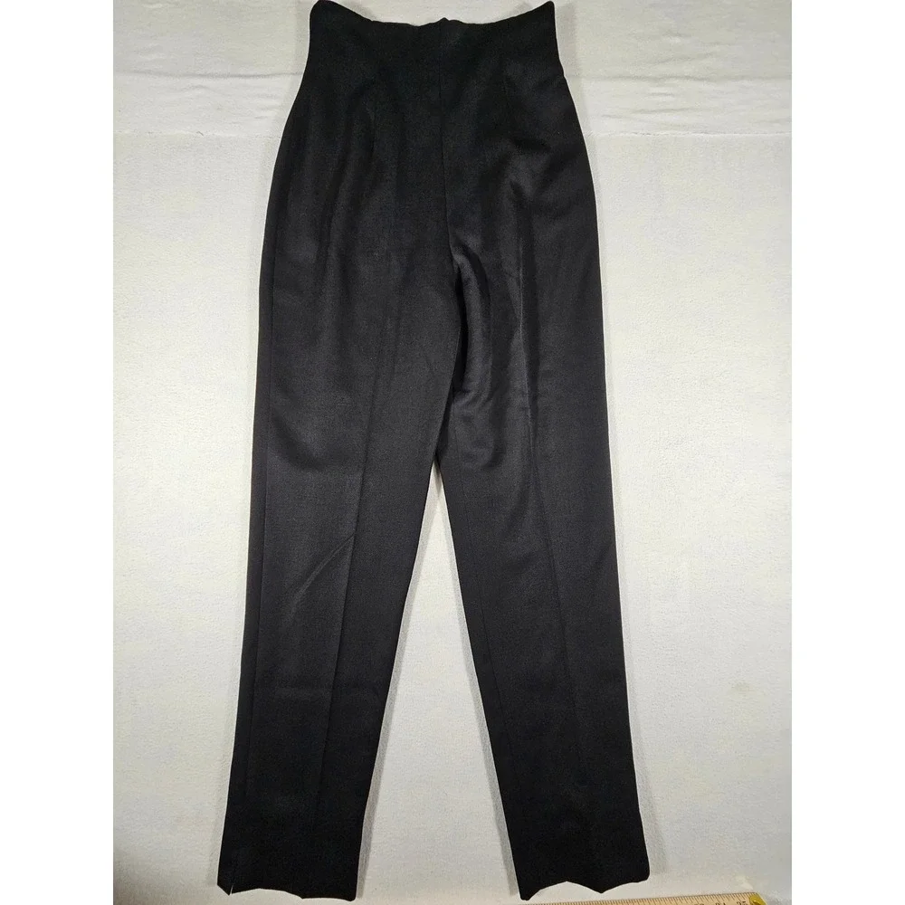 Nordstrom Savvy‎ Black 100% Wool High Waisted Tapered Pants Womens Size 6 USA